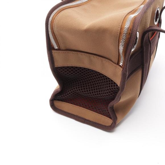 Hermes Dog Carrier Tote Bag Canvas Brown - Picture 7 of 7